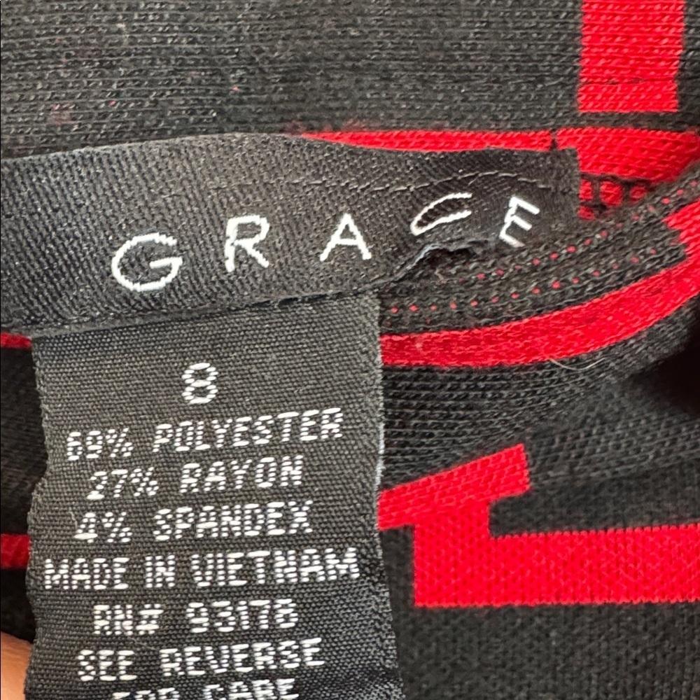 Grace Red and Black Geometric Pencil Skirt Size 8 - Picture 4 of 7